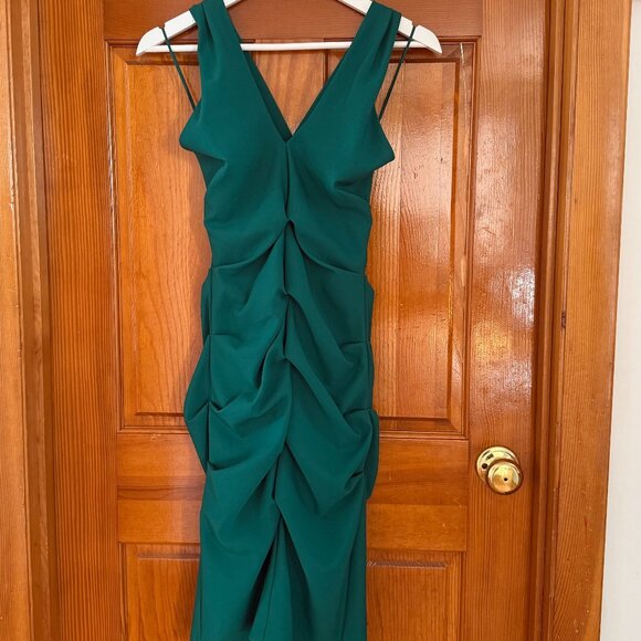 Nicole Miller Ruched Midi Cocktail Dress - Picture 1 of 3